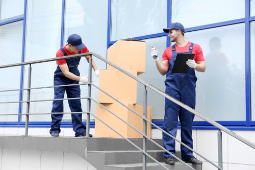 Staff following safe storage procedures at Greenford Storage
