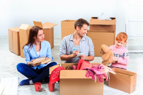 Man and van moving service in Greenford with packed boxes