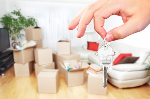 Professional removals and storage service in Greenford with moving boxes and transport
